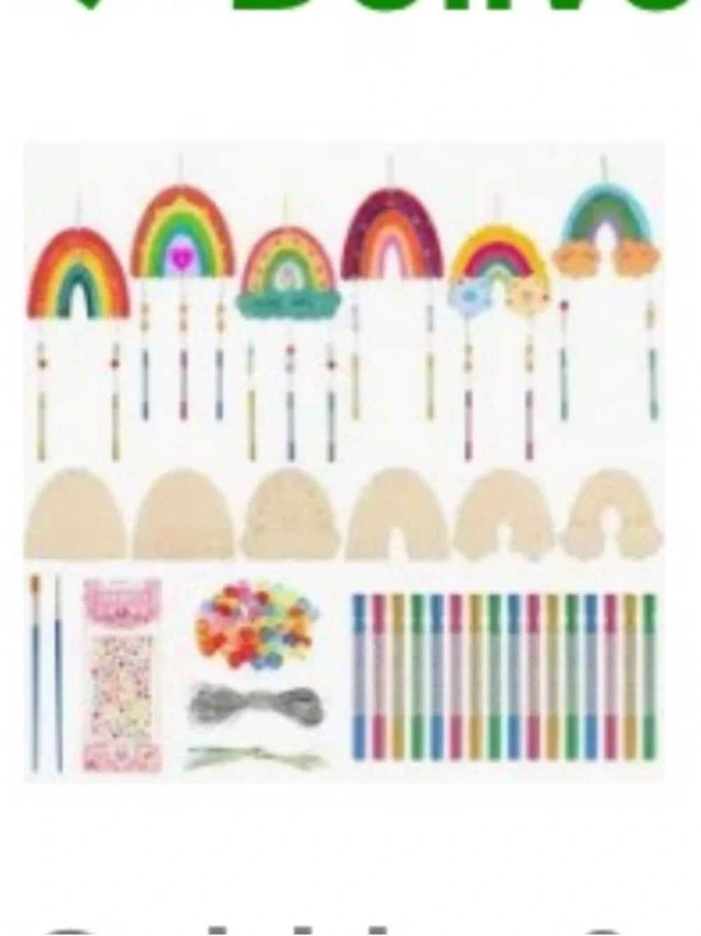 DIY Rainbow Wind Chime Craft Kit - Multicolor set of 12